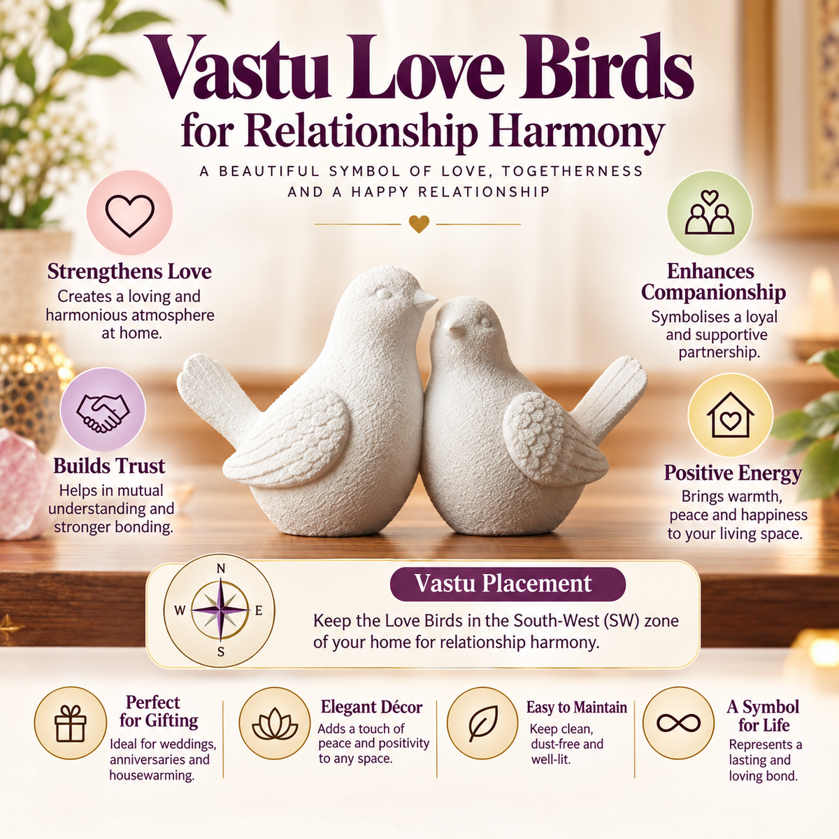 Vastu Love Birds for Relationship Harmony | Couple Decor for Home
