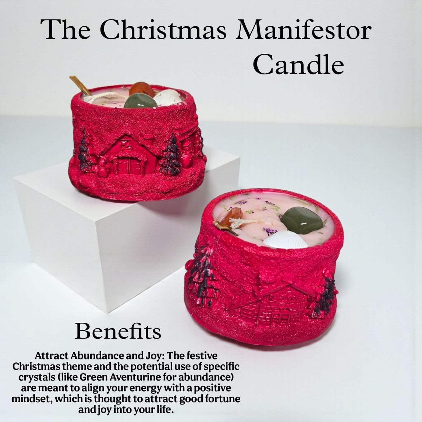 Manifestor Candle โจ | Abundance, Joy & Positive Energy Candle with Crystals | Soya Wax Aromatherapy Candle