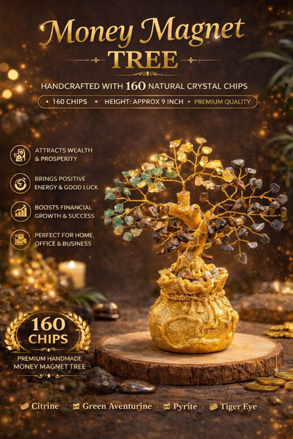 Money Magnet Crystal Tree | Feng Shui Wealth Enhancer for Money, Success & Prosperity | Perfect Gift for Home, Office & Business Growth