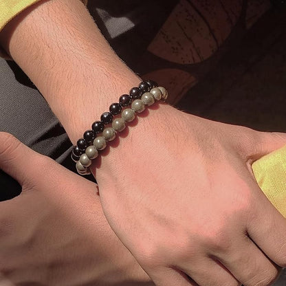 ✨ Richie Rich Dual Energy Bracelet Set Pyrite & Black Obsidian Bracelet Combo – Wealth, Protection & Confidence | Dual Energy Crystal Bracelet Set