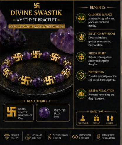 Divine Swastik Energy Bracelet – Prosperity, Protection & Positive Energy