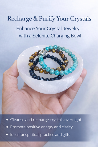 Recharge, cleanse and energise your crystals with our Premium Morroco Natural Selenite Charging Bowl. Perfect for crystal healing, meditation & positive energy