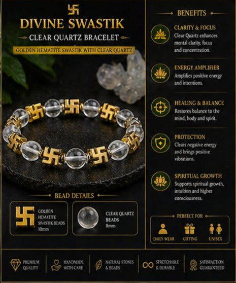 Divine Swastik Energy Bracelet – Prosperity, Protection & Positive Energy
