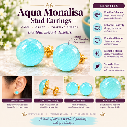 Crystal Stud Earrings for Women | Natural Gemstone Earrings