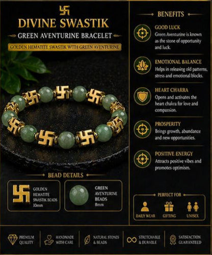 Divine Swastik Energy Bracelet – Prosperity, Protection & Positive Energy