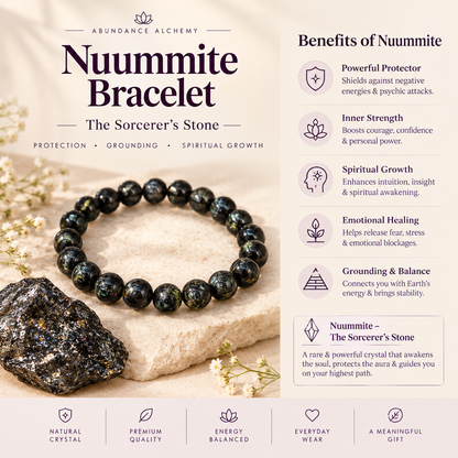 Nuummite Bracelet – Protection, Grounding & Spiritual Growth