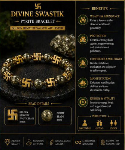 Divine Swastik Energy Bracelet – Prosperity, Protection & Positive Energy