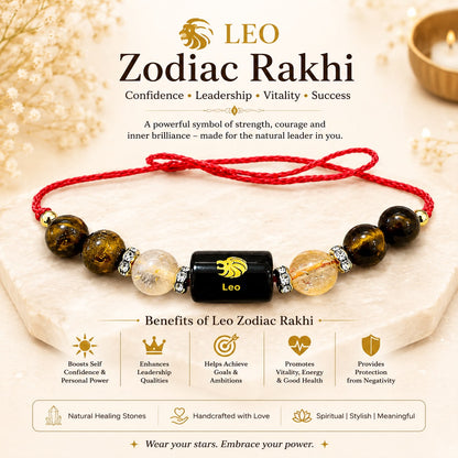 Zodiac Crystal Rakhi | Natural Healing Stone Rakhi