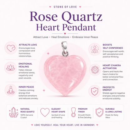 Rose Quartz Heart Pendant