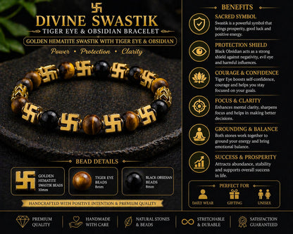 Divine Swastik Energy Bracelet – Prosperity, Protection & Positive Energy