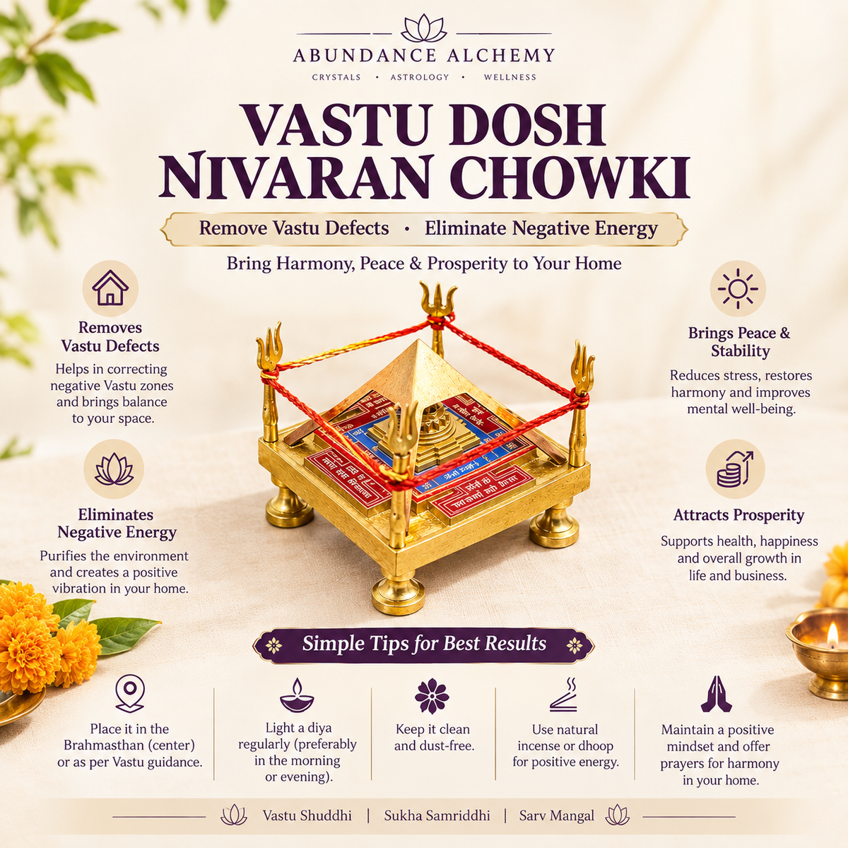 Vastu Dosh Nivaran Chowki 4 × 4 Inch | Vastu Shuddhi & Positive Energy
