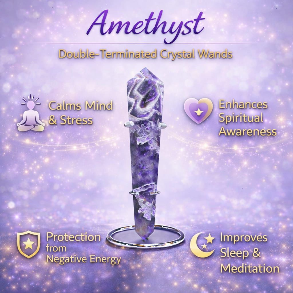 Double-Terminated Crystal Wands – Energy Healing, Chakra Balance & Manifestation Tools