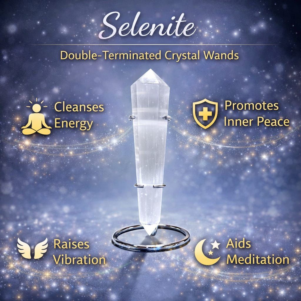 Double-Terminated Crystal Wands – Energy Healing, Chakra Balance & Manifestation Tools