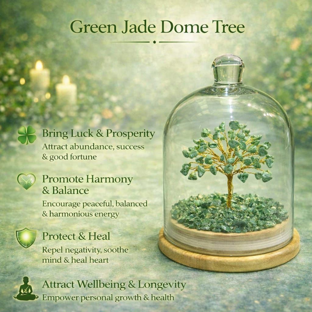 Crystal Dome Tree – 6 Inch Luxury Energy Decor | Natural Healing Crystals | Wealth, Love & Positivity | Home & Office Gift