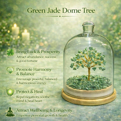 Crystal Dome Tree – 6 Inch Luxury Energy Decor | Natural Healing Crystals | Wealth, Love & Positivity | Home & Office Gift