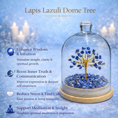 Crystal Dome Tree – 6 Inch Luxury Energy Decor | Natural Healing Crystals | Wealth, Love & Positivity | Home & Office Gift