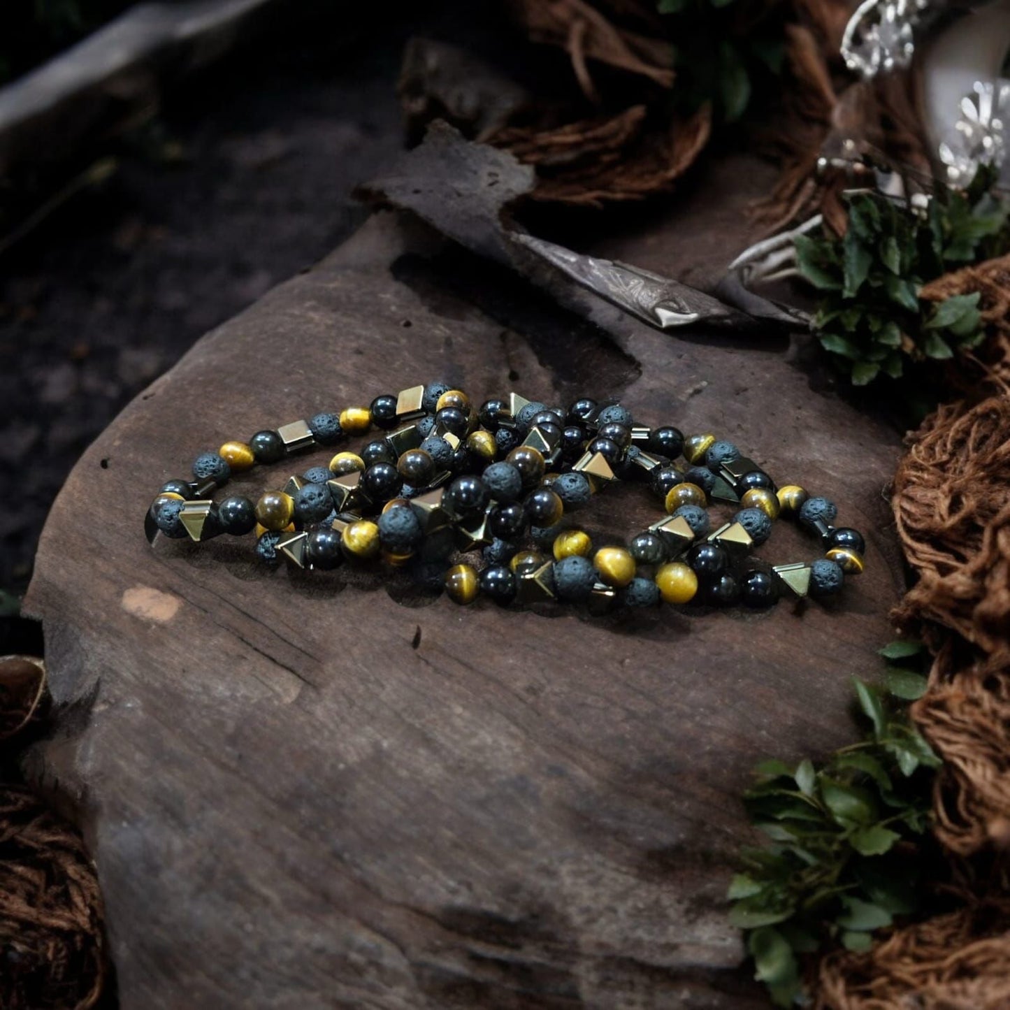 Triple Protection Bracelet for Men & Women | Tiger Eye, Black Obsidian & Hematite Crystal Bracelet | Protection from Negative Energy, Confidence, Grounding & Good Luck Bracelet