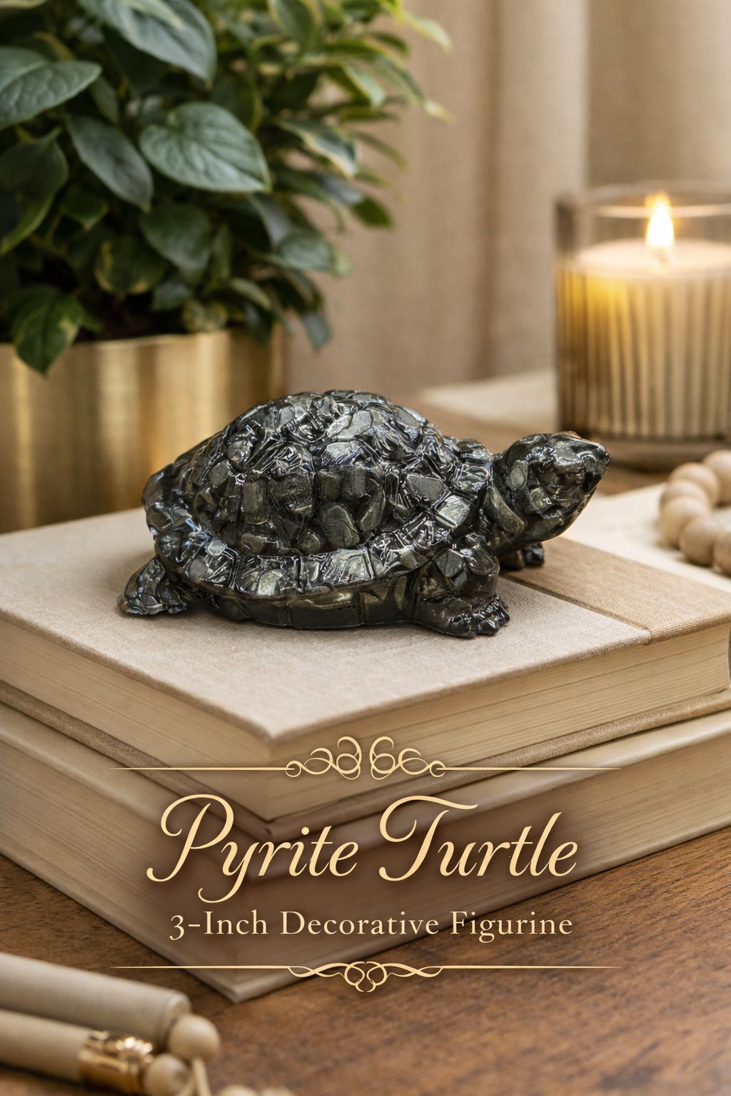 Pyrite Turtle – Feng Shui Wealth & Protection Decor for Home & Office | Vastu Money Attraction Crystal
