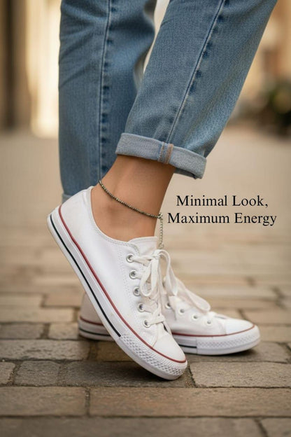 Handcrafted Pyrite Anklet for Positivity, Focus & Everyday Style