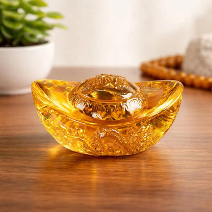 Feng Shui Golden Ingot for Wealth & Prosperity | Lucky Wealth Symbol for Home, Office & Business Growth