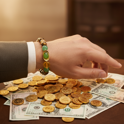 Money Magnet Bracelet for Wealth, Success & Abundance | Citrine, Pyrite, Tiger Eye & Aventurine Crystal Bracelet